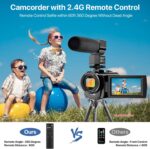 Video Camera Camcorder Digital YouTube Vlogging Camera Recorder FHD 1080P 24.0MP 3.0 Inch 270 Degree Rotation Screen 16X Digital Zoom Camcorder with Microphone,Remote Control and 2 Batteries - Image 5