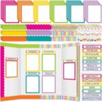 90 Pcs Science Fair Board Supplies 60 Trim Scalloped Bulletin Board Borders 24 Presentation Board Subtitles 6 Science Fair Titles for Classroom Display Boards(Colorful) - Image 2