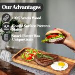 Set of 3 Versatile Acacia Wood Serving Trays - Elegant Wooden Platters for Home Decor, Cheese, Fruit, and Charcuterie Presentation - Ideal for Hosting and Entertaining - Image 5