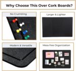 Foldable Large Felt Bulletin Board for Wall 72"x 48", Decorative Picture Framed Display Board with Self-Adhesive Tape for School, Home, Kitchen & Office Walls, Includes 30 Pins, Black - Image 6