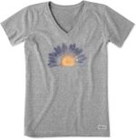 Life is Good Women's Crusher Tee, Short Sleeve Cotton Graphic T-Shirts, Watercolor Daisy Birds - Image 2