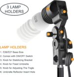 EMART Umbrella Photography Lighting Kit, 200/700W Bulbs, Soft Light Continuous Photographic Reflector Set for Portrait Studio Video Recording, Filming, Podcast - Image 4