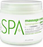 BCL SPA Massage Cream organic Lemongrass + Green Tea body lotion with shea butter, aloe vera, peppermint, argan and jojoba oils body cream to soothe, calm & revitalize the skin. Home/Pro use 16 fl oz - Image 2