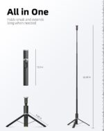 TODI 63" Cell Phone Selfie Stick Tripod, Portable Tripod for iPhone with Wireless Remote, Extendable Smartphone Stand, All-in-1, Compatible with iPhone/Android - Image 8
