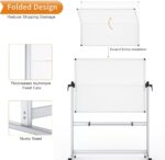 VIZ-PRO Double-Sided Mobile Whiteboard, 48 x 36 Inches, Magnetic Rolling Dry Erase White Board on Wheels with Aluminium Frame and Stand - Image 3