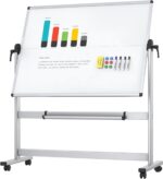 VIZ-PRO Double-Sided Mobile Whiteboard, 48 x 36 Inches, Magnetic Rolling Dry Erase White Board on Wheels with Aluminium Frame and Stand - Image 2