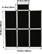 6+1 Panel Trade Show Presentation Board, 82.6" H x 70.8" W Portable Display Panel System, Folding 6 Panels Exhibition Boards Single Sided Tabletop Display 6 Panels,Hook & Loop-Receptive Fabric - Image 4