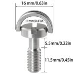 3PCS 1/4-20 Thread D-Ring Stainless Steel Camera Fixing Screws, D Shaft Quick Release Plate Mounting Screw for Camera Tripod Monopod QR Plate - Image 4