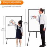 VIZ-PRO Magnetic Whiteboard Easel Black, 36 x 24 Inches, Portable Dry Erase Board Height Adjustable for School Office and Home - Image 4