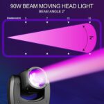 Moving Head Light 2 Pack 90W LED Beam Stage Light RGBW 4-in-1 DJ Lights Moving Head Spot Sound Activated DMX for Wedding Live Show Christmas Party - Image 7