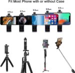 Cell Phone Tripod Mount Adapter, Universal Phone Holder Adjustable Clamp, 360 Degree Rotatable Bracket 1/4" Screw Clip for iPhone, Samsumg, Selfie Stick, Monopod (Black-2 Pack) - Image 6