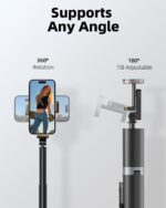 TODI 63" Cell Phone Selfie Stick Tripod, Portable Tripod for iPhone with Wireless Remote, Extendable Smartphone Stand, All-in-1, Compatible with iPhone/Android - Image 5
