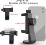 Cell Phone Tripod Mount Adapter, Universal Phone Holder Adjustable Clamp, 360 Degree Rotatable Bracket 1/4" Screw Clip for iPhone, Samsumg, Selfie Stick, Monopod (Black-2 Pack) - Image 3