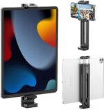 ULANZI iPad Phone Tripod Mount Adapter with Cold Shoe, Universal Smartphone Tablet Holder for Tripod with Arca Quick Release Plate 1/4'' Screw Mount, Compatible for iPhone iPad Surface Pro and More - Image 2