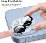 JETech Camera Lens Protector for iPhone 14 6.1-Inch and iPhone 14 Plus 6.7-Inch, 9H Tempered Glass, Anti-Scratch, Case Friendly, Does Not Affect Night Shots, HD Clear, 3-Pack - Image 5