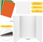 4 Pcs Trifold Poster Board, White Presentation Board Comes with Cardstock & Sticky Dots, Corrugated Display Board for School exhibitions, Business Presentations, 26 x 17 in - Image 3