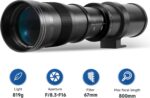 JINTU 420-800mm f/ 8.3 Manual Telephoto Zoom Lens + T-Mount for Canon EOS Rebel SL2 SL1 T3 T3i T4i T5 T5i T6 T6i T6s T7 T7i 4000D 6D 7D 60D 70D 77D 80D 5D II/III/IV 550D 650D SLR Camera Lenses - Image 3