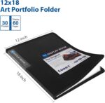 Sooez Art Portfolios 12"x18", Large Portfolio Folder with 30 Pockets & Black Inner Sheets, Display 60 Pages, 12 x 18 Presentation Book for Artwork Storage, Binder with Plastic Sleeves for Artist - Image 7