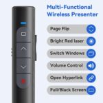 Presentation Clicker Wireless Presenter Remote, PowerPoint Clicker Computer Clicker with Red Light, Clickers for PowerPoint Presentations Slide Advancer with Volume Control for Mac/Laptop/Computer - Image 3