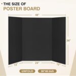 Chell 36" x 48" Large Trifold Poster Board, 2 Pack, Black Corrugated Project Boards for Science Fair, School Projects, Event Displays and Business Presentations - Image 3