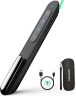 Norwii N76 Rechargeable Presentation clicker with Pointer, Long Range Presentation Remote, Wireless Presenter for PowerPoint Presentations, Slide Control (Green Light) - Image 2
