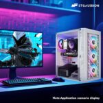 STGAubron Gaming PC Computer Desktop, Radeon RX 470 8G, Intel 10th Gen G5905 3.5G, 16G DDR4, 512G SSD, 600M WiFi, BT 5.0, RGB Fan x 4, RGB Mouse Pad, Windows 11 Home,White - Image 5
