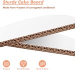 5 Pack Cake Boards 8 Inch Round Cake Drum White 1/2” Thick Cake Drums Corrugated Cardboard Cake Base for Multi-Layer Cakes Sturdy Cake Decorating Supplies - Image 6