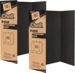 Chell 36" x 48" Large Trifold Poster Board, 2 Pack, Black Corrugated Project Boards for Science Fair, School Projects, Event Displays and Business Presentations - Image 2