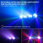 DJ Lights with Stand, Rotating Disco Ball PartyBar Light Set, LED DJ Lights Remote & Sound Activated, Mobile Stage Lighting Package, for Parties Gig Bar Move Band Wedding Halloween Christmas - Image 3