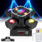 80W Moving Head DJ Lights, 5-in-1 RGBW LED Disco Light with 4 Arms Beam - DMX512 & Sound Active & Remote, Professional Party Lighting for Stage, Club, Wedding, KTV, Bar, Live House - Image 2
