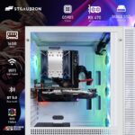 STGAubron Gaming PC Computer Desktop, Radeon RX 470 8G, Intel 10th Gen G5905 3.5G, 16G DDR4, 512G SSD, 600M WiFi, BT 5.0, RGB Fan x 4, RGB Mouse Pad, Windows 11 Home,White - Image 4