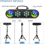 DJ Lights with Stand, Rotating Disco Ball PartyBar Light Set, LED DJ Lights Remote & Sound Activated, Mobile Stage Lighting Package, for Parties Gig Bar Move Band Wedding Halloween Christmas - Image 6