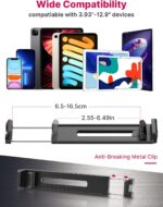 ULANZI iPad Phone Tripod Mount Adapter with Cold Shoe, Universal Smartphone Tablet Holder for Tripod with Arca Quick Release Plate 1/4'' Screw Mount, Compatible for iPhone iPad Surface Pro and More - Image 5