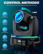 U`King 100W Moving Head DJ Lights Rotating Prism Stage Light LED Beam Lighting Spotlight with Sound Activated and DMX Control for Wedding Parties Church Live Show Disco Bar (Set of 2) - Image 3