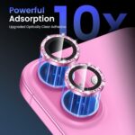 Tensea for iPhone 16 / iPhone 16 Plus Camera Lens Protector, 9H Tempered Glass Camera Cover Screen Protector, HD Clear, Metal Individual Ring for iPhone 16 6.1inch/16 Plus 6.7inch - Image 7
