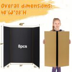 8 PCS Trifold Poster Board- Large 40" x 28" Tri Fold Display Board Hard & Thick Black Presentation Cardboard for Science Fair, School Projects, Business Supply - Image 7