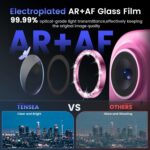 Tensea for iPhone 16 / iPhone 16 Plus Camera Lens Protector, 9H Tempered Glass Camera Cover Screen Protector, HD Clear, Metal Individual Ring for iPhone 16 6.1inch/16 Plus 6.7inch - Image 4