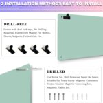 Green Magnetic Board,17.5" x 11.4" Magnet Bulletin Board to Display Magnetic Notes, Poetry, Photos, Suitable for Wall, Refrigerator, Cabinet etc, Come with 4 Pcs Dual Lock Tape and Screws - Image 4