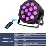 Battery LED Stage Lights 2Pack - 36W 12LED RGBW Rechargeable Par Light Sound Activated Multi Modes by Remote & DMX Control for DJ Events Wedding Party Church Music Dance Band Live Show - Image 7