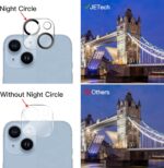 JETech Camera Lens Protector for iPhone 14 6.1-Inch and iPhone 14 Plus 6.7-Inch, 9H Tempered Glass, Anti-Scratch, Case Friendly, Does Not Affect Night Shots, HD Clear, 3-Pack - Image 7