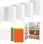 4 Pcs Trifold Poster Board, White Presentation Board Comes with Cardstock & Sticky Dots, Corrugated Display Board for School exhibitions, Business Presentations, 26 x 17 in - Image 2