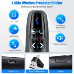 2-in-1 USB Type C Presentation Clicker, Clicker for PowerPoint Presentations, Rechargeable Wireless Presenter Remote, Pointer RF 2.4GHz USB PowerPoint Clicker Slide Advancer with Volume Control - Image 4