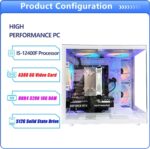 Gaming PC Ryzen5 5600GT Nvme SSD 1TB 16GB RAM WiFi 6 Prebuilt Towers Desktop Computer White - Image 3