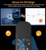 Presentation Remote with Air Mouse Function, Wireless Presenter Clicker RF 2.4GHz USB Laser Pointer Presenter Control PowerPoint Presentation Clicker for Mac, Laptop, Computer - Image 4