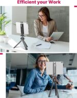 ULANZI iPad Phone Tripod Mount Adapter with Cold Shoe, Universal Smartphone Tablet Holder for Tripod with Arca Quick Release Plate 1/4'' Screw Mount, Compatible for iPhone iPad Surface Pro and More - Image 8