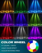 U`King 100W Moving Head DJ Lights Rotating Prism Stage Light LED Beam Lighting Spotlight with Sound Activated and DMX Control for Wedding Parties Church Live Show Disco Bar (Set of 2) - Image 4