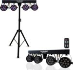 MUSYSIC LED Light Show Kit–, 4 Par Powerhouse GigBar for Parties-Lighting Package with Light Stand-LED Bar & Party Shining, Floor Stand, Concerts & Stage- | DJ Lighting and Spotlight- - MU-L31A - Image 2