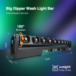 Big Dipper Moving Head Stage Light Bar, 10x15W LED Wall Washer Lights RGBW Strobe Lights with Sound Acitivated and DMX DJ Light Bar for Party Wedding Bars Live Show - Image 8