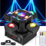 80W Moving Head DJ Lights, 5-in-1 RGBW LED Disco Light with 4 Arms Beam - DMX512 & Sound Active & Remote, Professional Party Lighting for Stage, Club, Wedding, KTV, Bar, Live House - Image 9