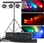 DragonX 4 Gig Bar DJ Lighting Stand – LED Stage RGB Par Lights, Lightweight Professional Strobe Light for Party, Disco Lights, Heavy Duty Tripod, Sound-Activated, Ideal for Band, Church and Concerts - Image 2